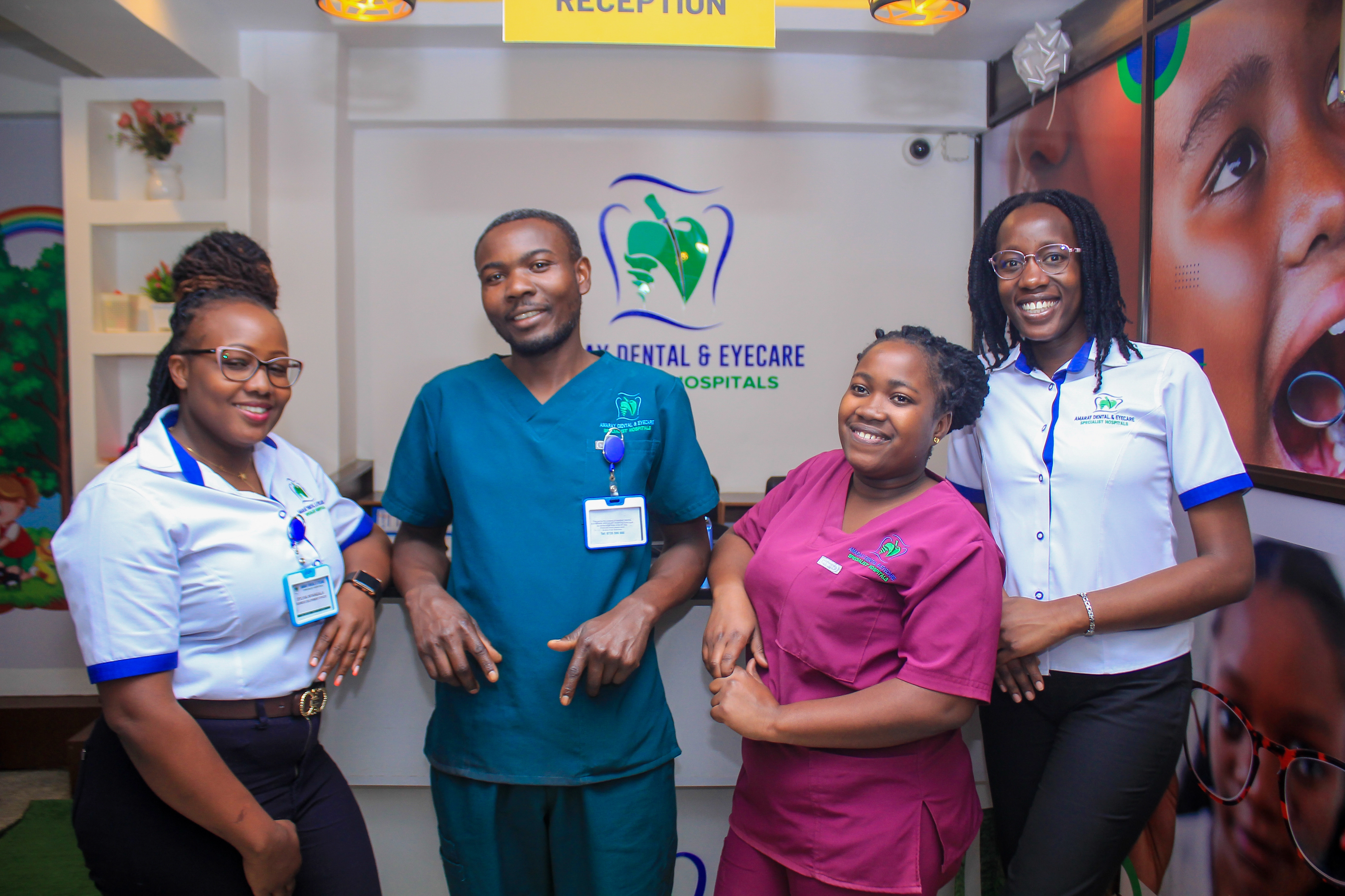 Dental team at work